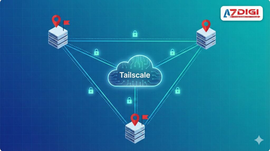 Sơ đồ mạng Tailscale kết nối nhiều VPS - hướng dẫn tailscale