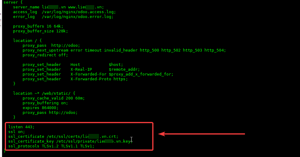 How to install paid SSL on Odoo
