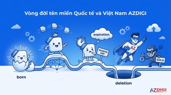 Vòng đời tên miền Quốc tế và Việt Nam AZDIGI