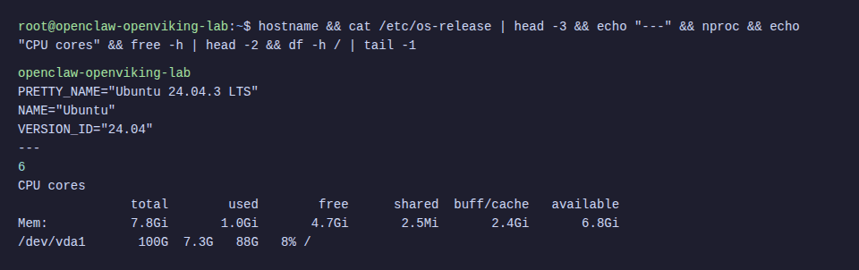 Thông tin hệ thống VPS lab