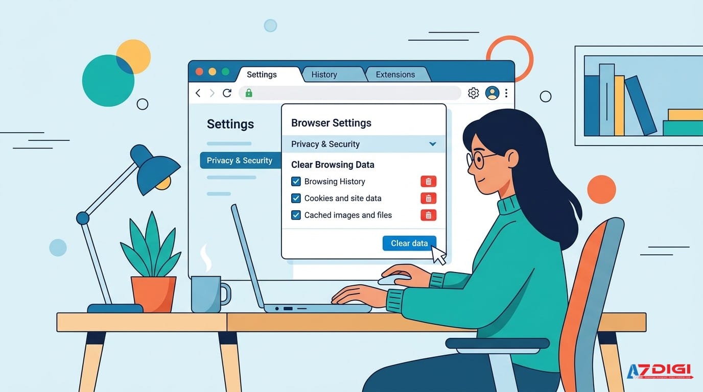 Xóa cache cookie trình duyệt