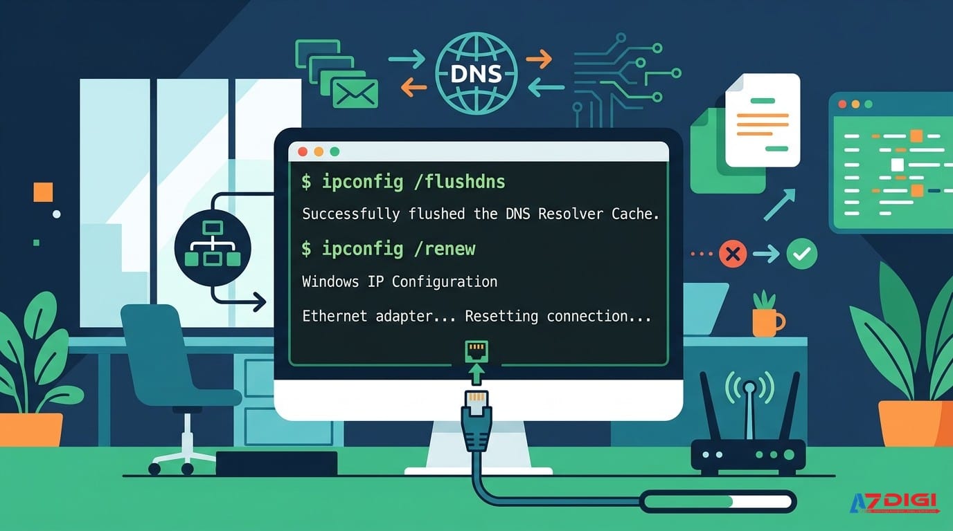 Flush DNS và reset kết nối mạng