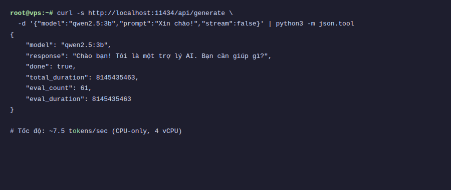 Test Ollama API với tiếng Việt