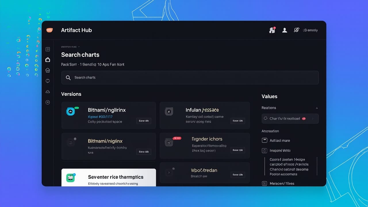 Artifact Hub mock interface for Helm charts