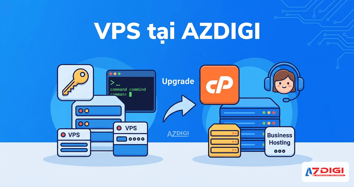 VPS tại AZDIGI - mapping giữa VPS unmanaged và Business Hosting managed
