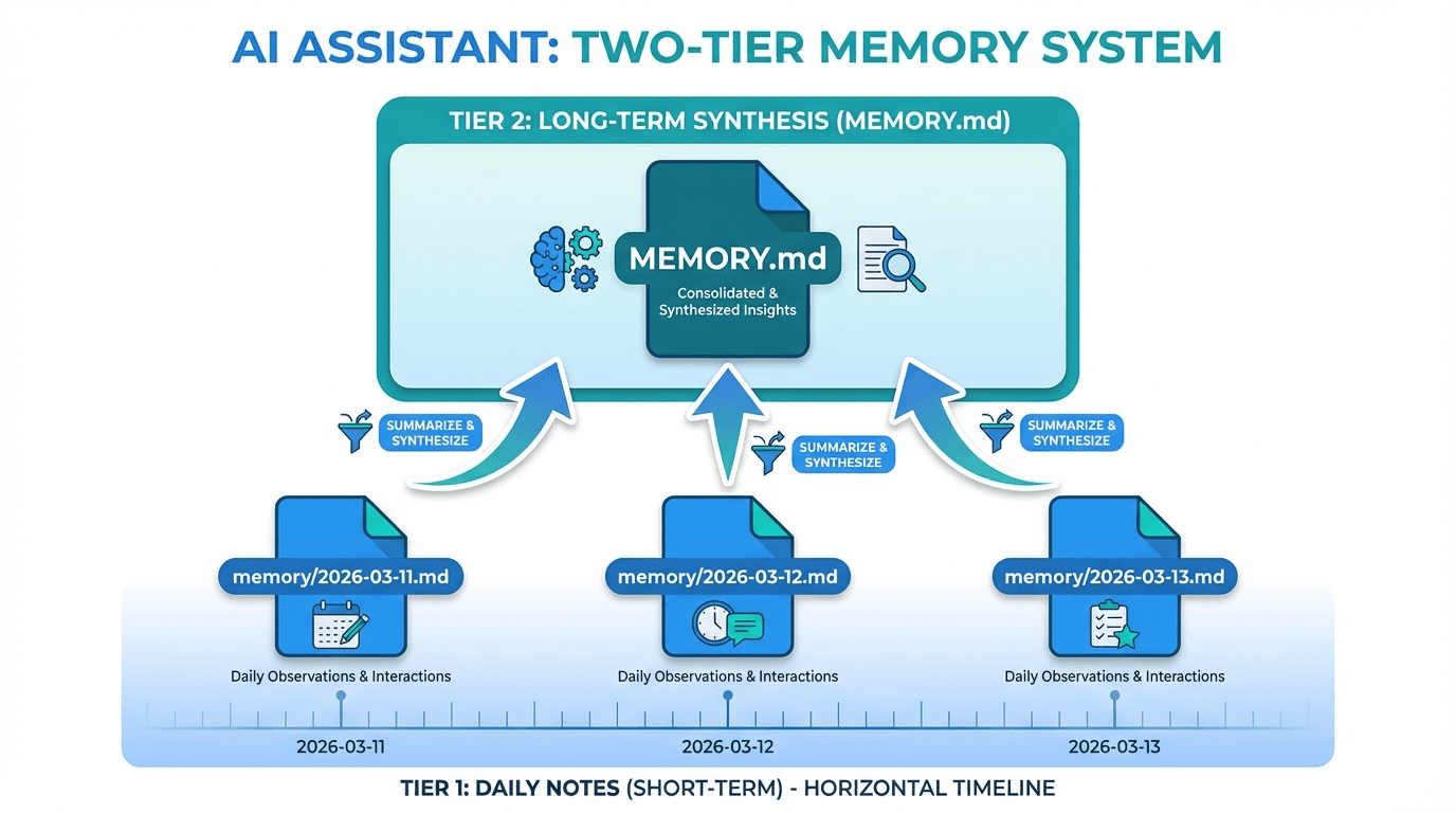 Hệ thống bộ nhớ 2 tầng của OpenClaw