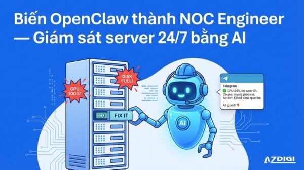 Biến OpenClaw thành NOC Engineer – Giám sát server 24/7 bằng AI