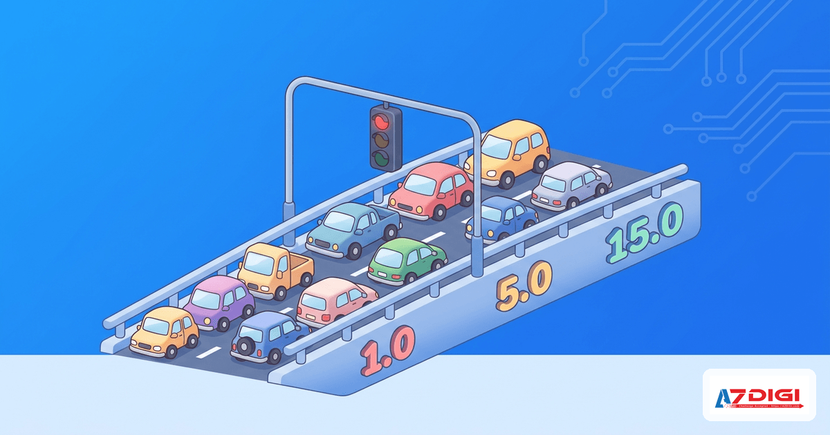 Bridge with traffic representing load average queues