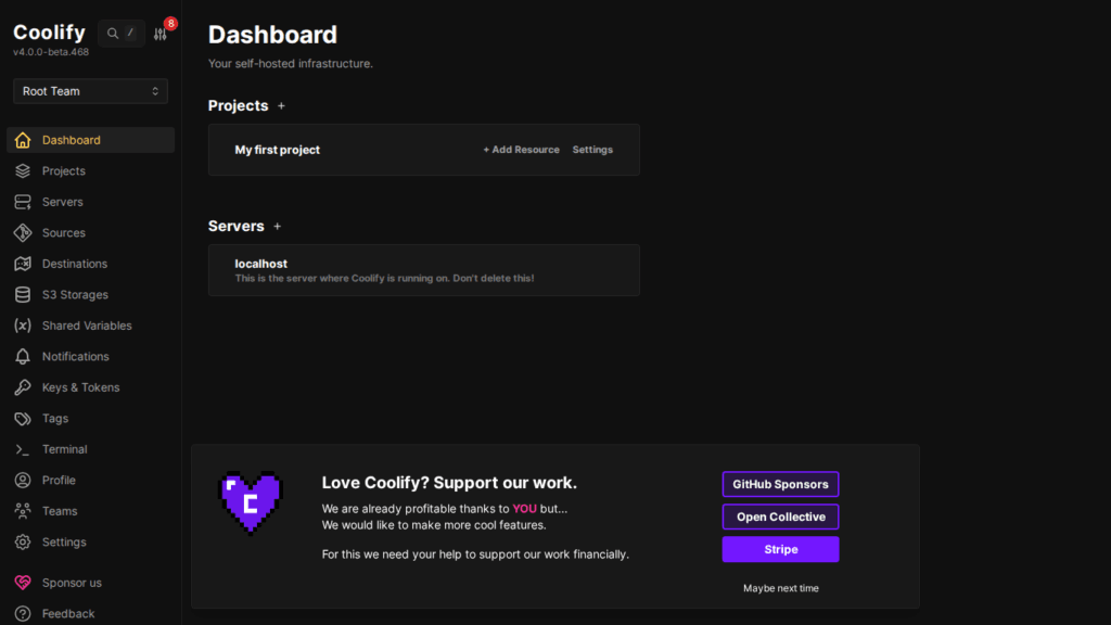 Coolify Interface - Detailed Dashboard Usage Guide | AZDIGI Blog