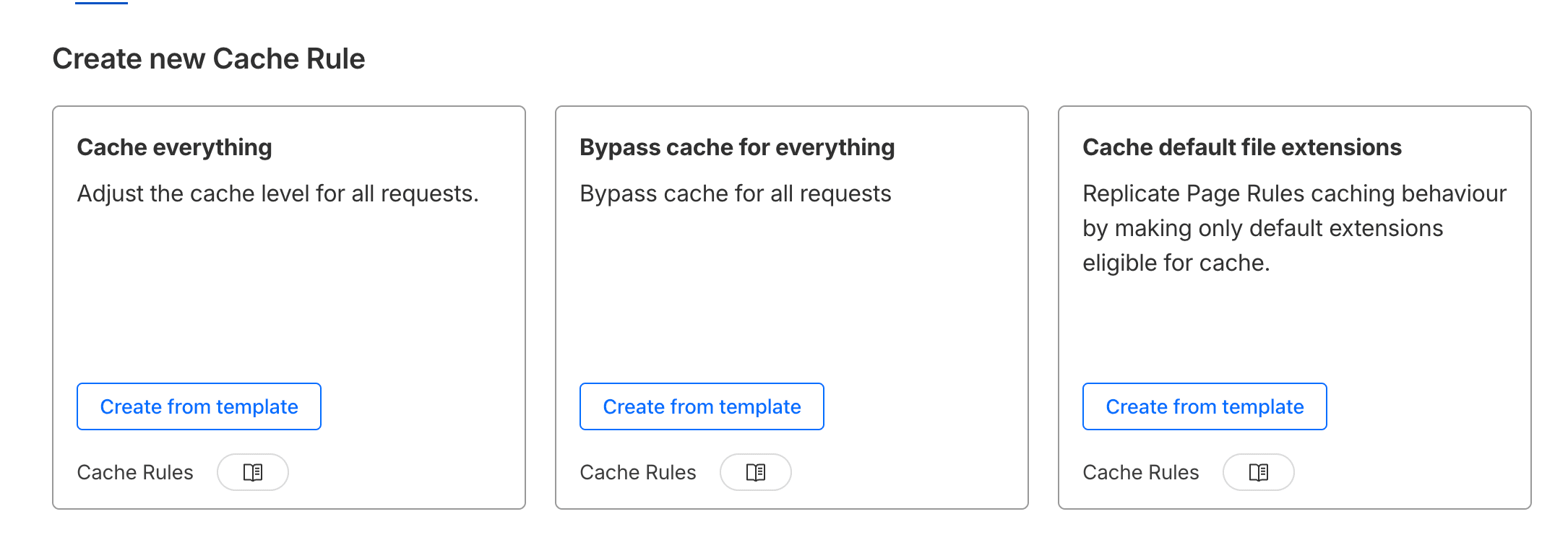 Cache Rule templates trong Cloudflare