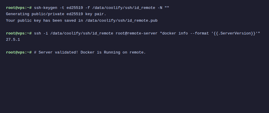 Thêm remote server vào Coolify