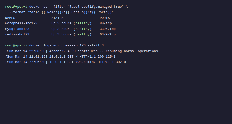 Docker Compose services đang chạy