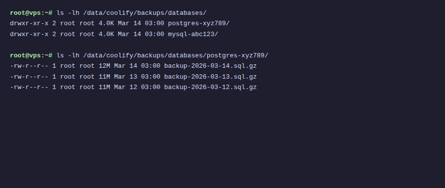Backup database tự động