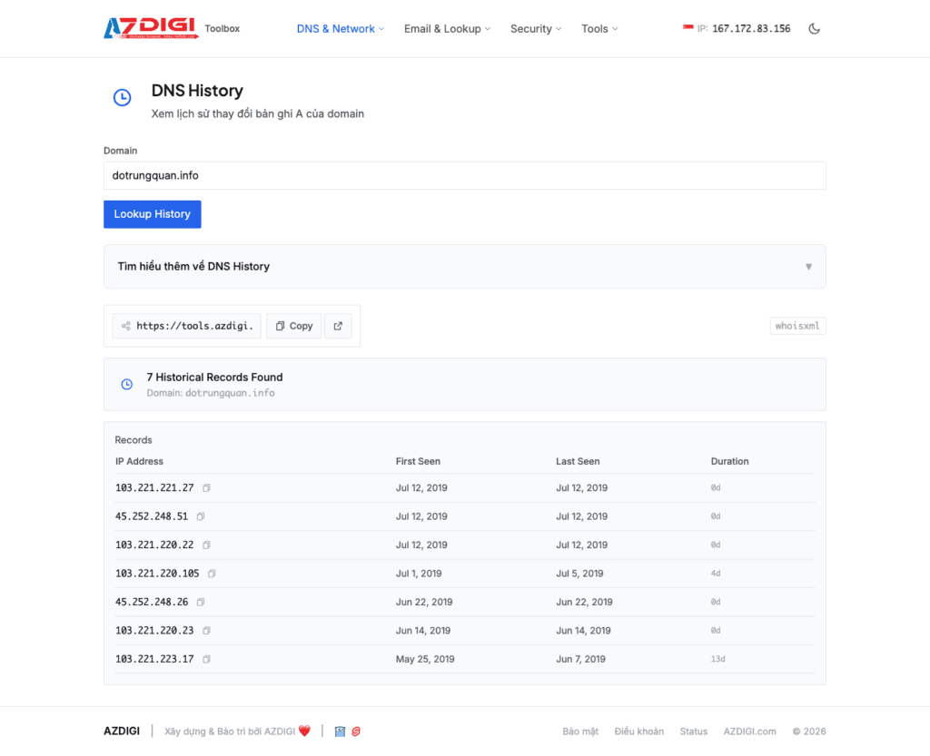 AZDIGI Tools User Guide - Free DNS, Network, SSL Checker Toolkit ...