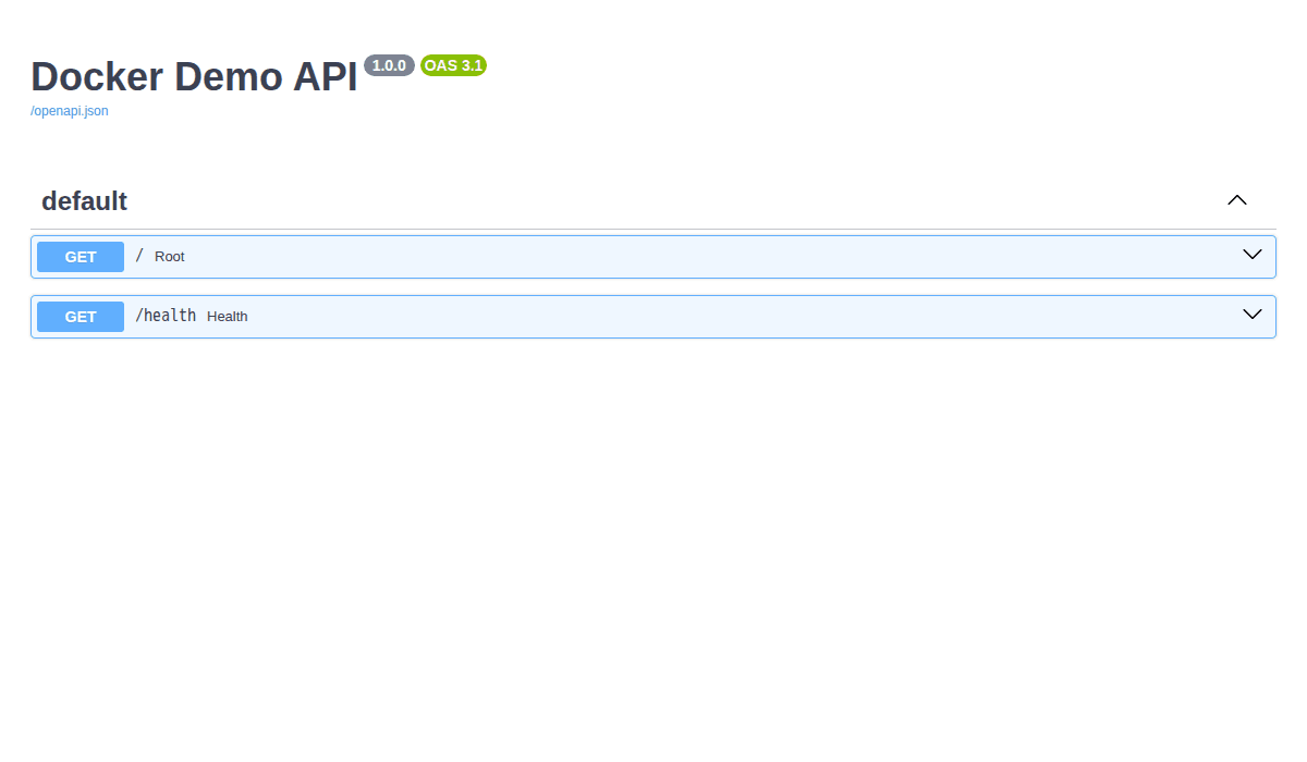 FastAPI auto-generated docs (Swagger UI)