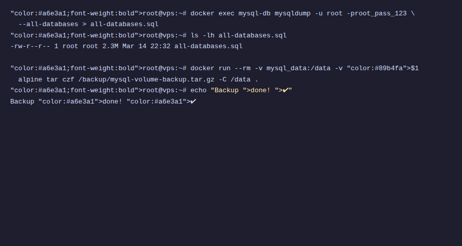 Backup database MySQL trong Docker
