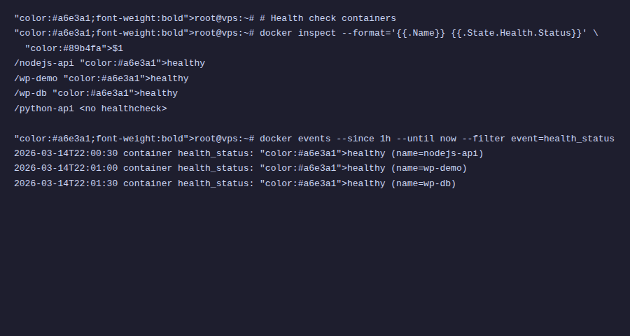 Docker healthcheck status