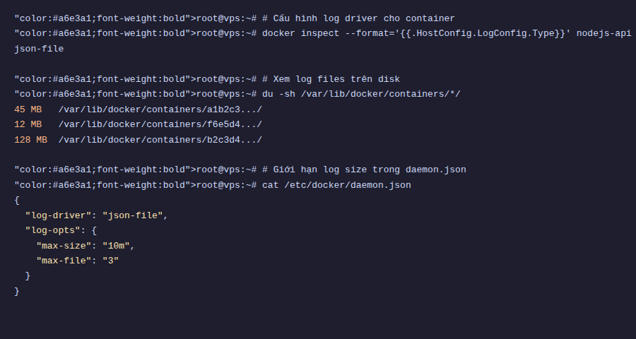 Cấu hình log driver Docker