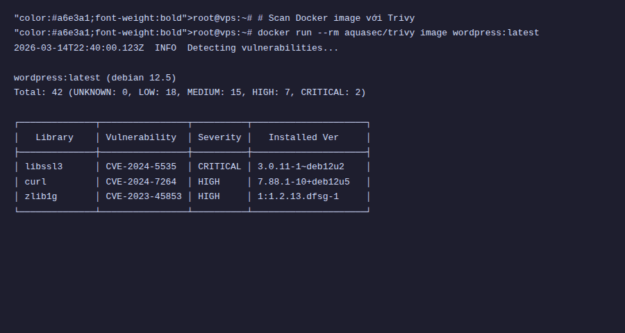 Scan Docker image bằng Trivy