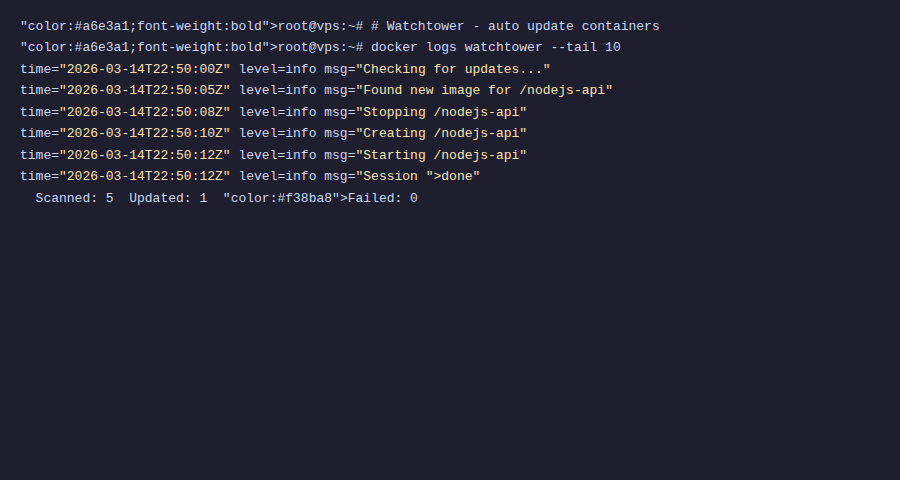 Watchtower auto update containers