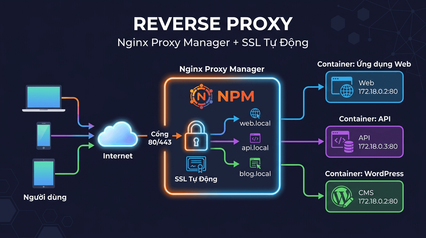 Reverse Proxy với Nginx Proxy Manager