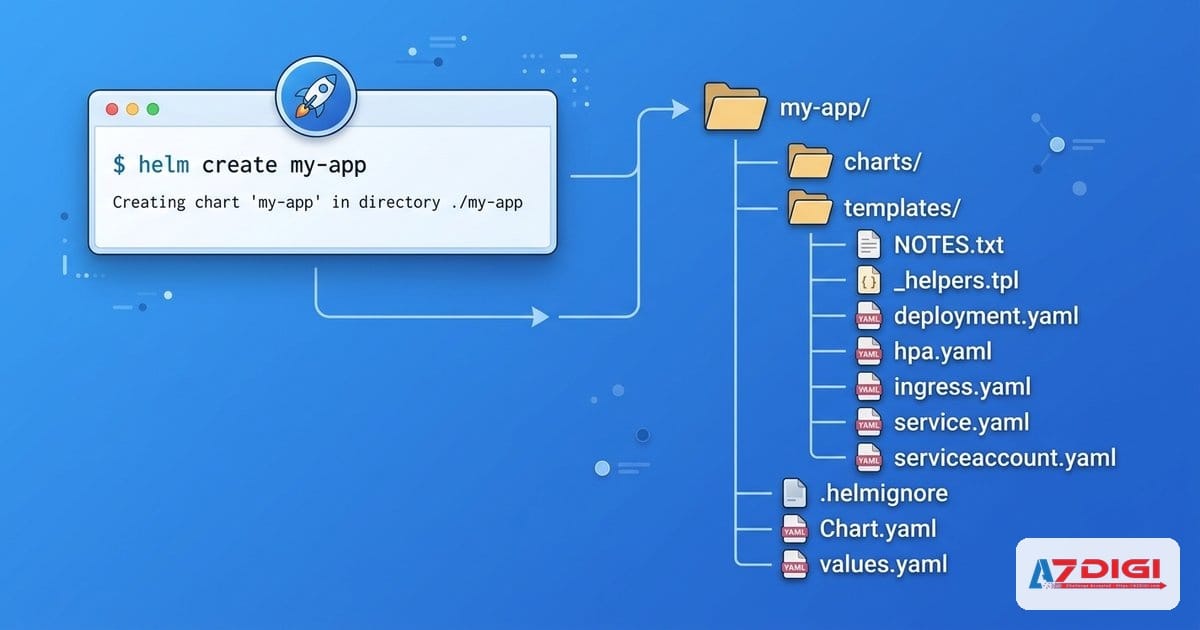 Tạo chart bằng `helm create` và customize