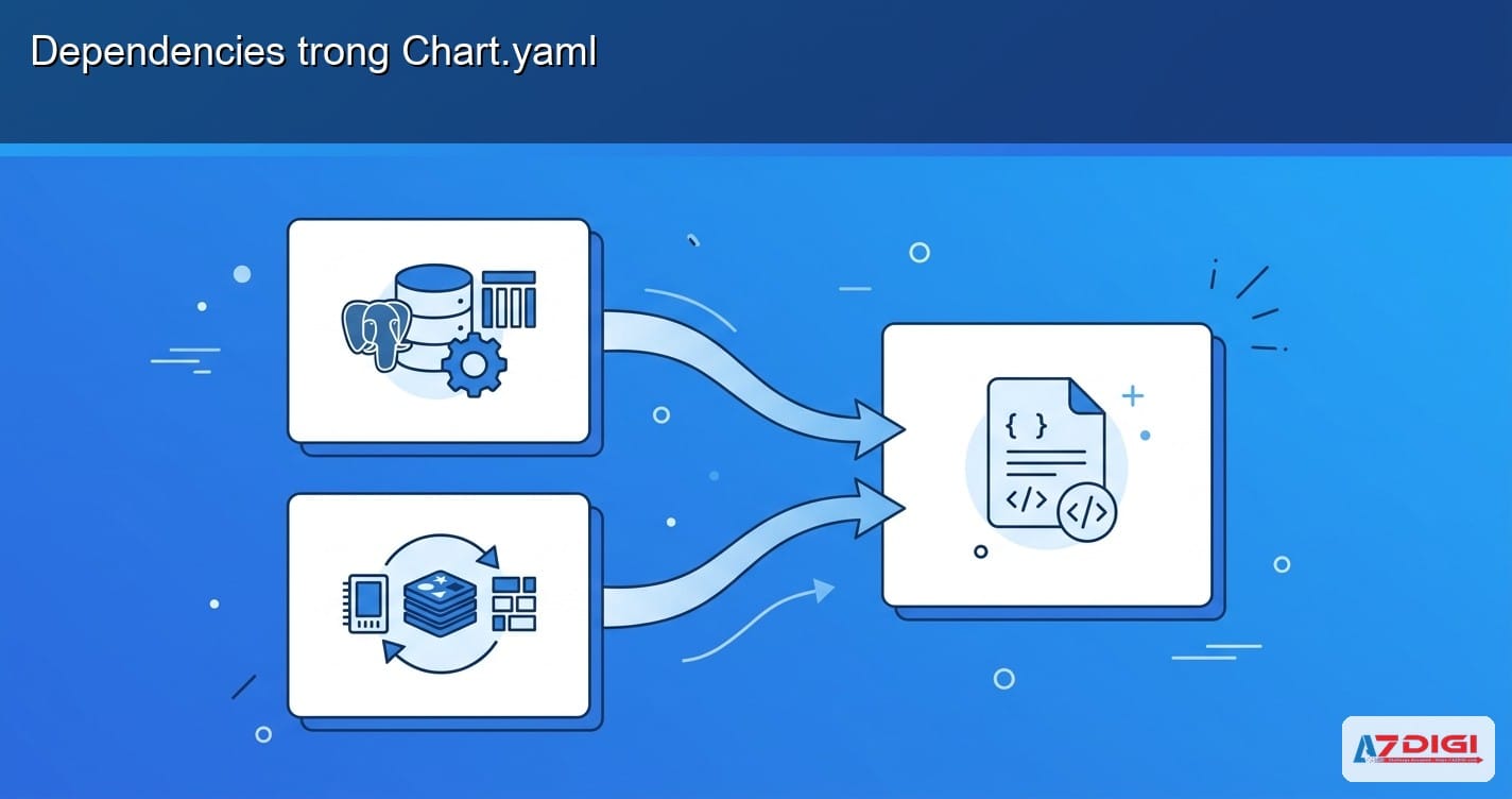 Dependencies PostgreSQL và Redis trong Chart.yaml