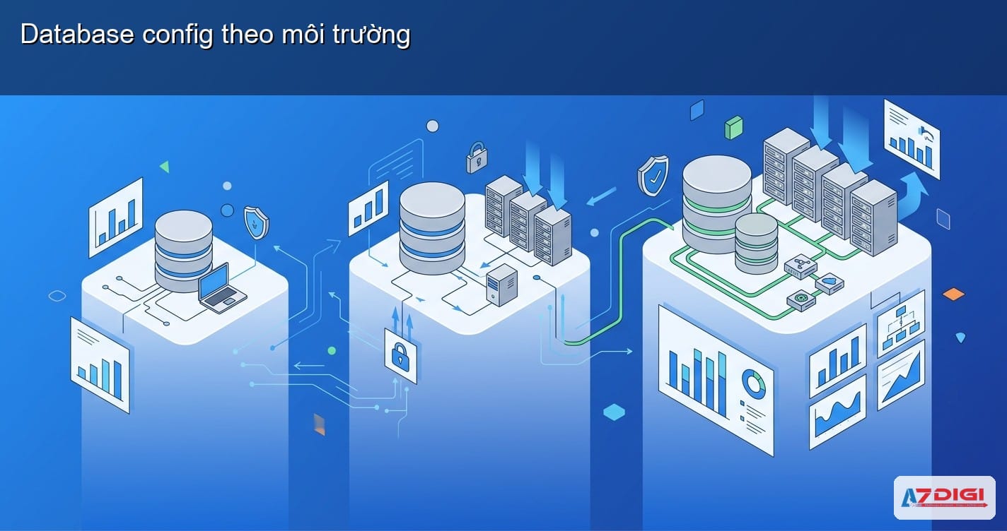 Cấu hình database theo môi trường dev staging production