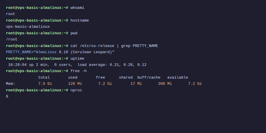 10 lệnh đầu tiên trên AlmaLinux VPS