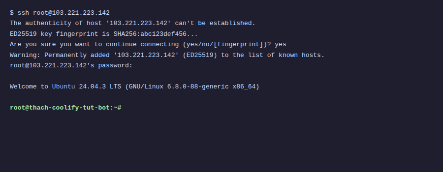 SSH kết nối VPS lần đầu