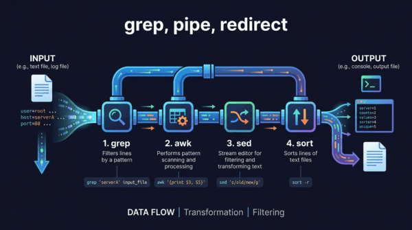 Grep, Pipe và Redirect trên Linux – Xử lý text như pro