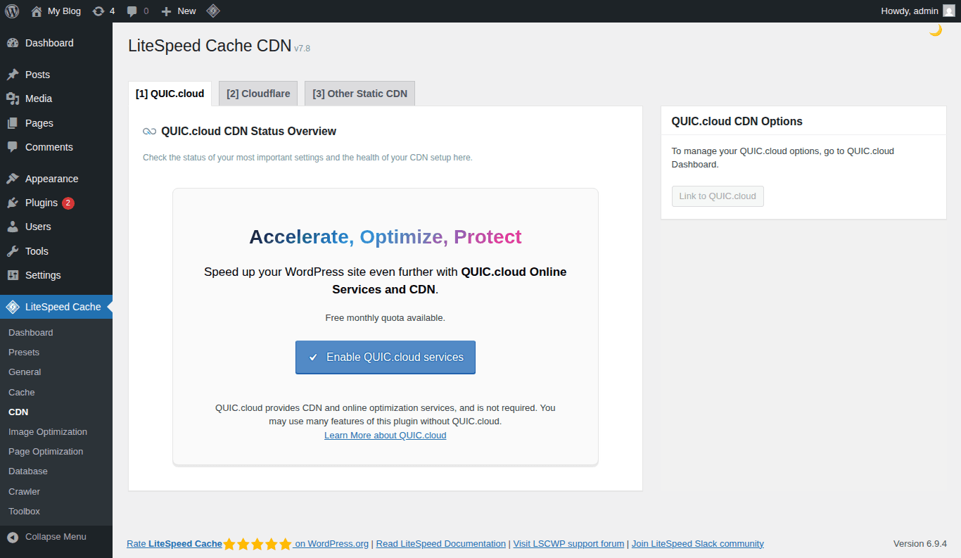 LiteSpeed Cache CDN Settings - Cloudflare Integration