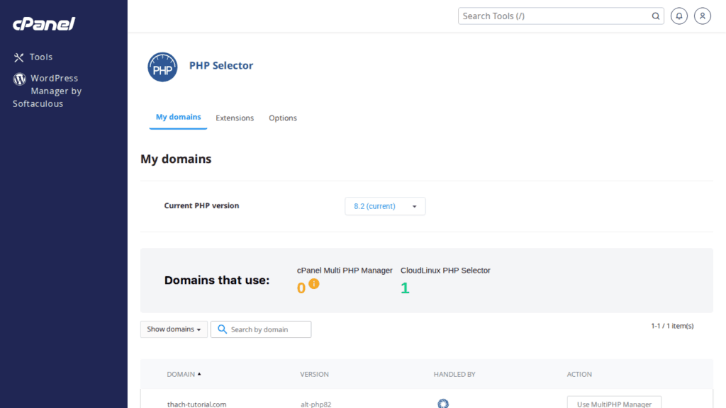 Hướng dẫn sử dụng MultiPHP Manager trên cPanel — Đổi phiên bản PHP cho ...