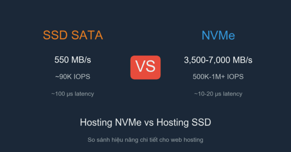 Hosting NVMe vs Hosting SSD: so sánh hiệu năng chi tiết
