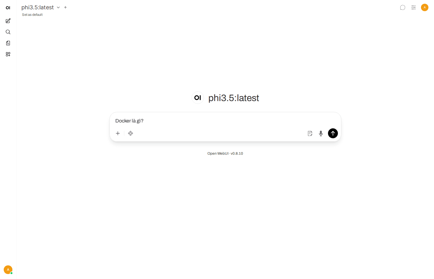 Chat với AI model trên Open WebUI