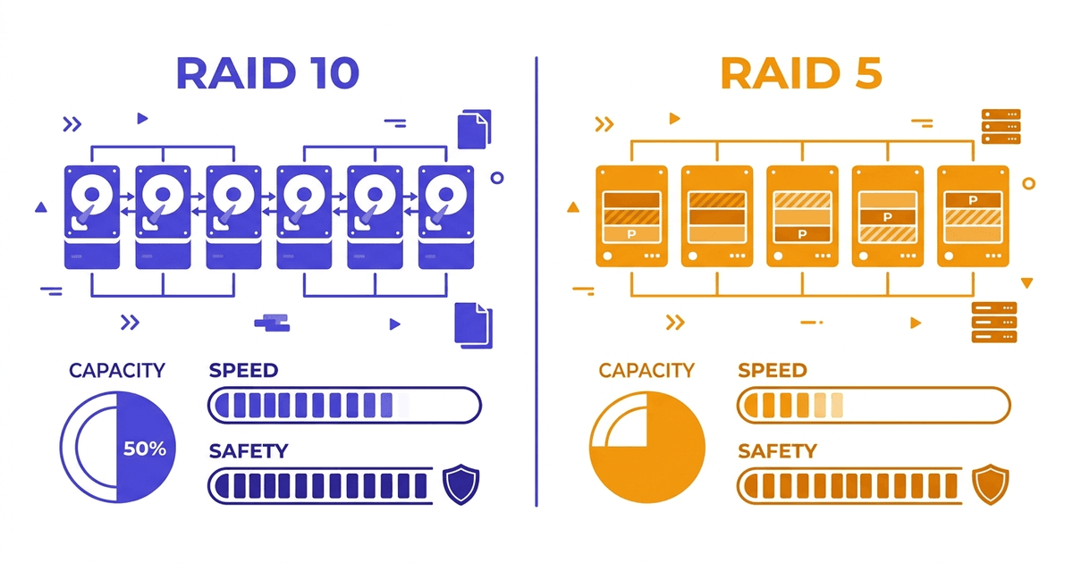 So sánh RAID 10 vs RAID 5