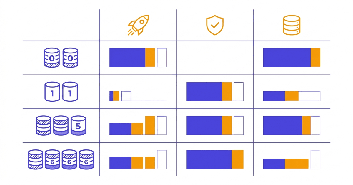 Bảng so sánh các cấp RAID