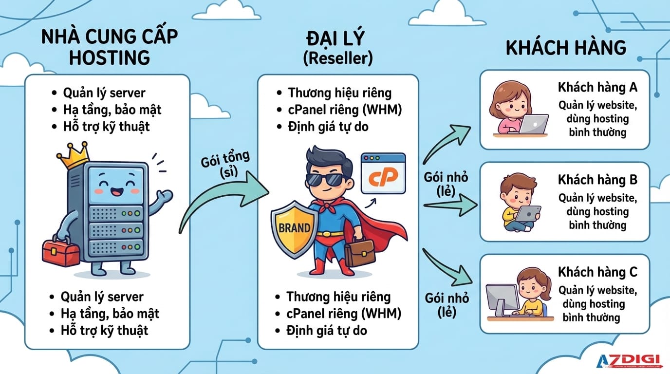 Cách hoạt động của Reseller Hosting