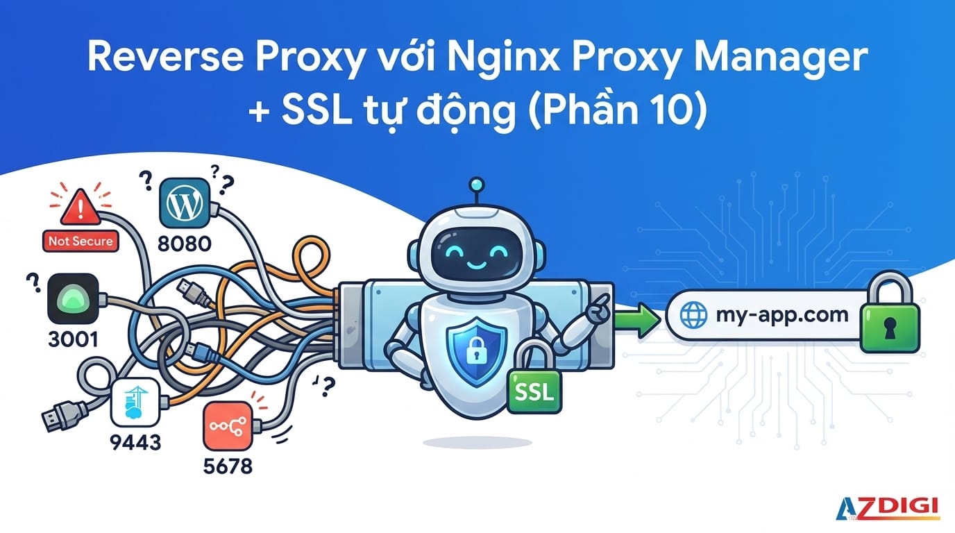 Reverse Proxy với Nginx Proxy Manager + SSL tự động | AZDIGI Blog