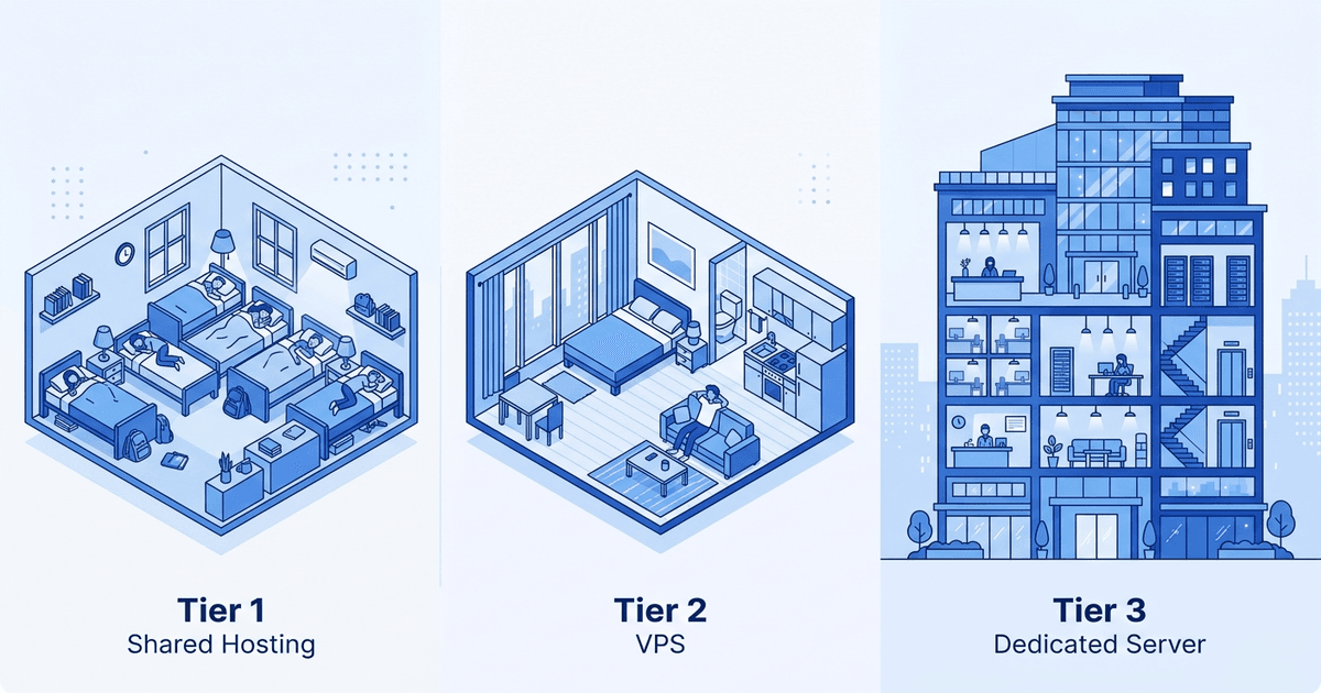 So sánh shared hosting, VPS và dedicated server