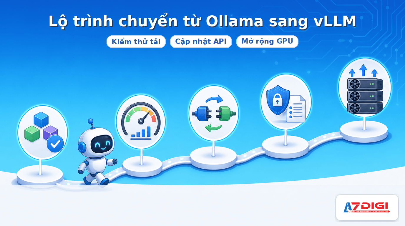 Lộ trình chuyển từ Ollama sang vLLM với kiểm thử tải và mở rộng GPU
