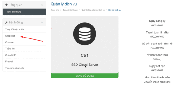 How to use Snapshot Backup on Cloud Server