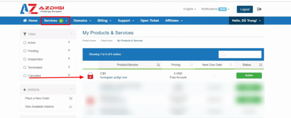 How to reinstall Cloud Server operating system at AZDIGI