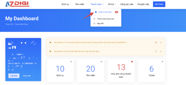 How to payment of services at AZDIGI
