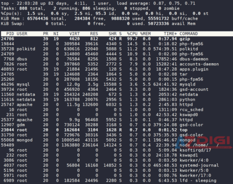Instructions for analyzing and explaining the TOP command in Linux