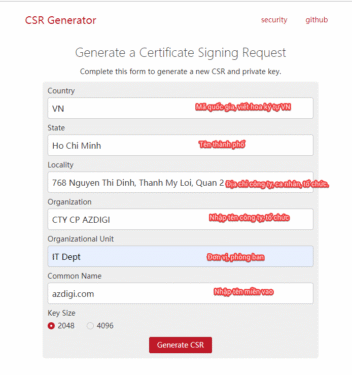 How to for creating CSR using online tools
