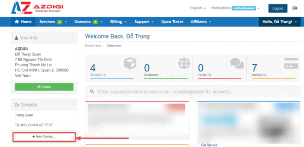 How to add Contacts/Sub-Accounts to AZDIGI’s account