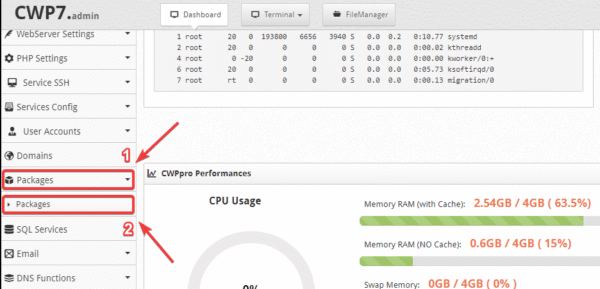 How to create Packages on Centos Web Panel (CWP)
