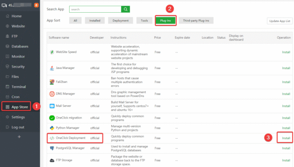 How to install WordPress with OneClick Plugin on aaPanel