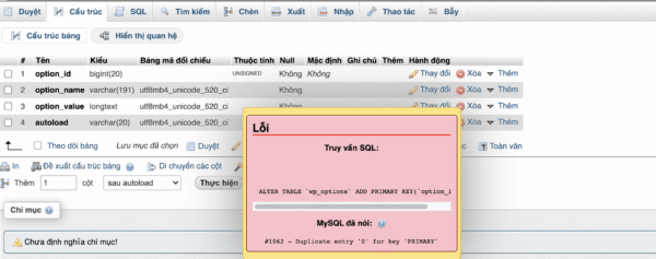 Fix Database Table Missing Primary Key error on WordPress